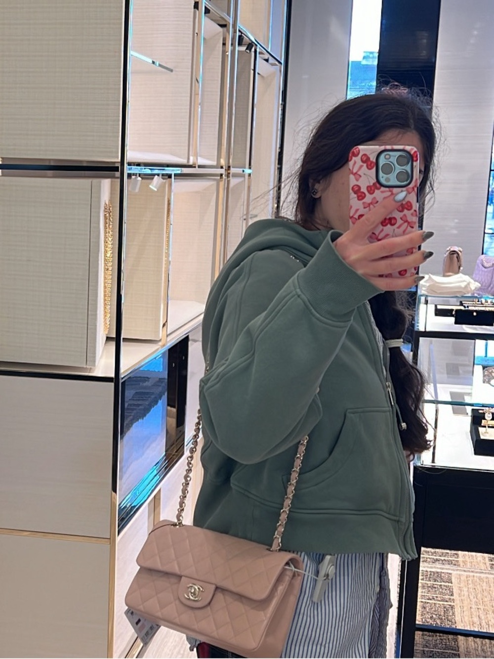 Lululemon Cropped Zip Hoodie in Sage Green - Picture 3 of 3